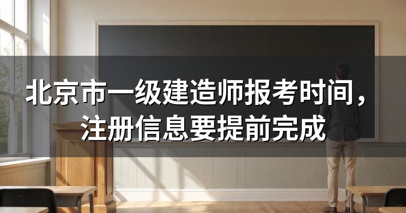北京市一级建造师报考时间,注册信息要提前完成