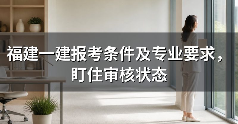 福建一建报考条件及专业要求,盯住审核状态