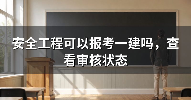 安全工程可以报考一建吗,查看审核状态