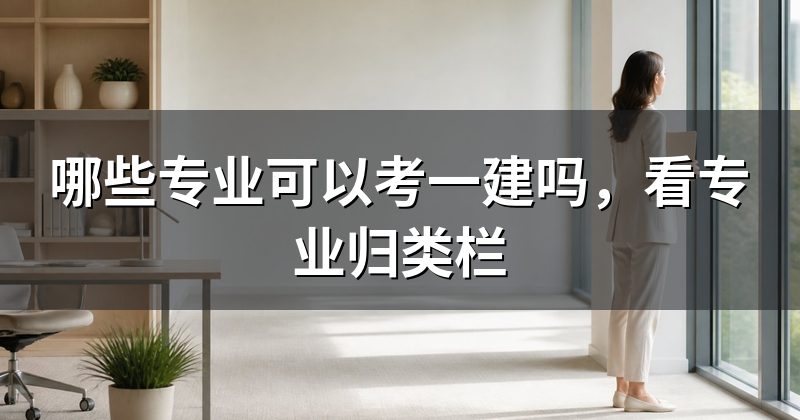 哪些专业可以考一建吗,看专业归类栏