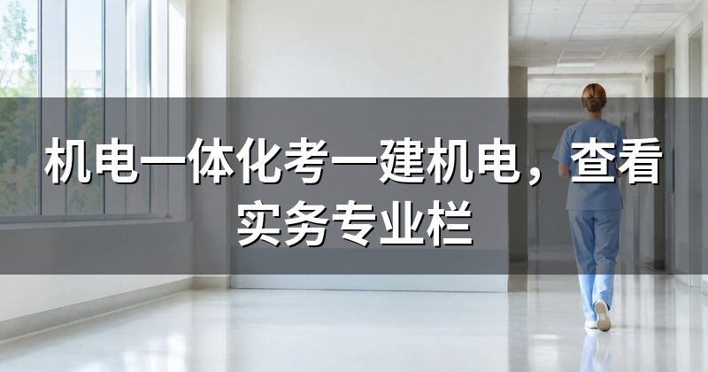 机电一体化考一建机电,查看实务专业栏
