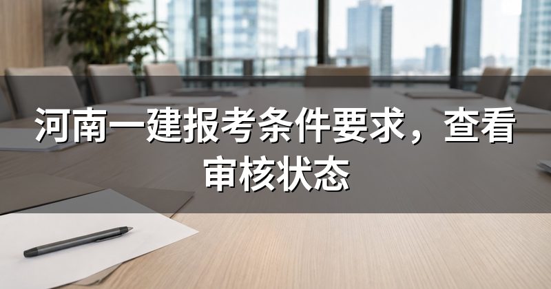 河南一建报考条件要求,查看审核状态