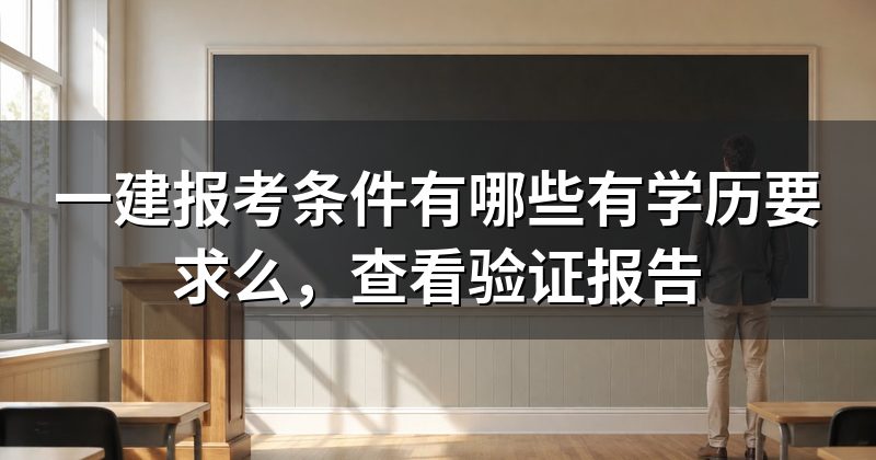 一建报考条件有哪些有学历要求么，查看验证报告