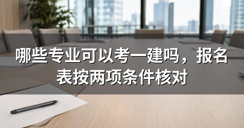 哪些专业可以考一建吗，报名表按两项条件核对