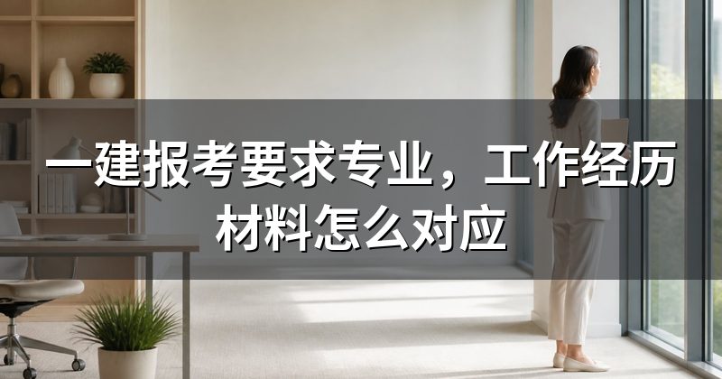 一建报考要求专业，工作经历材料怎么对应