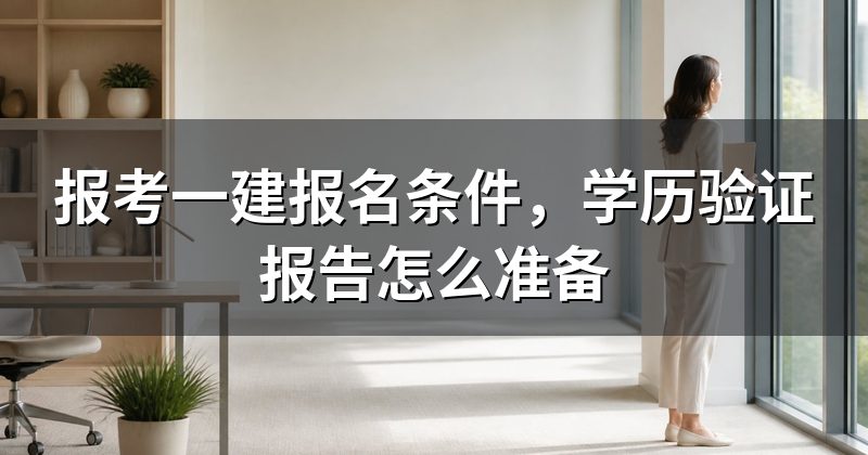 报考一建报名条件，学历验证报告怎么准备