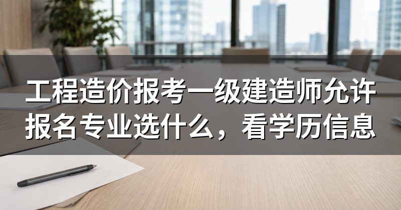 工程造价报考一级建造师允许报名专业选什么，看学历信息