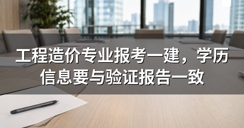 工程造价专业报考一建,学历信息要与验证报告一致
