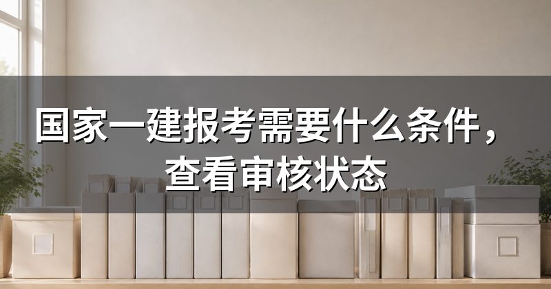 国家一建报考需要什么条件，查看审核状态