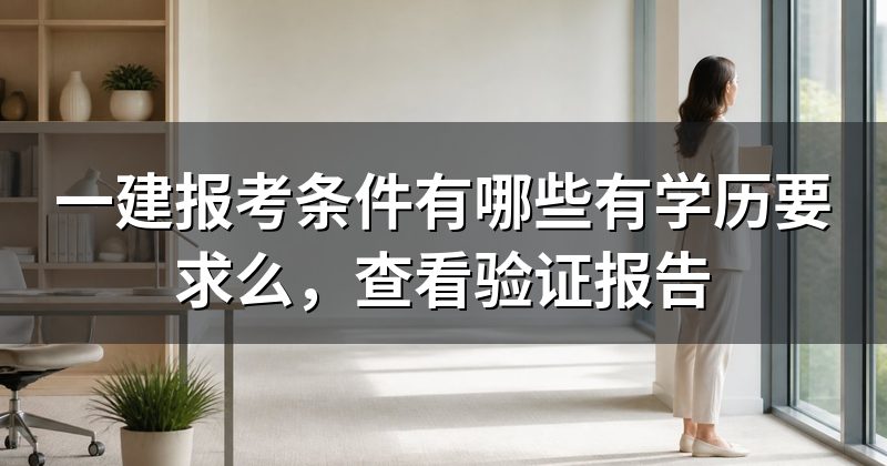 一建报考条件有哪些有学历要求么，查看验证报告