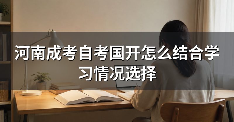 河南成考自考国开怎么结合学习情况选择