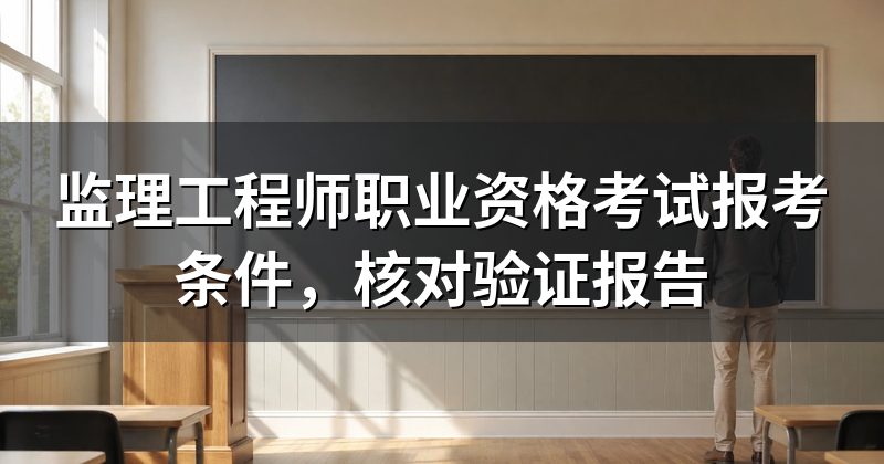 监理工程师职业资格考试报考条件,核对验证报告