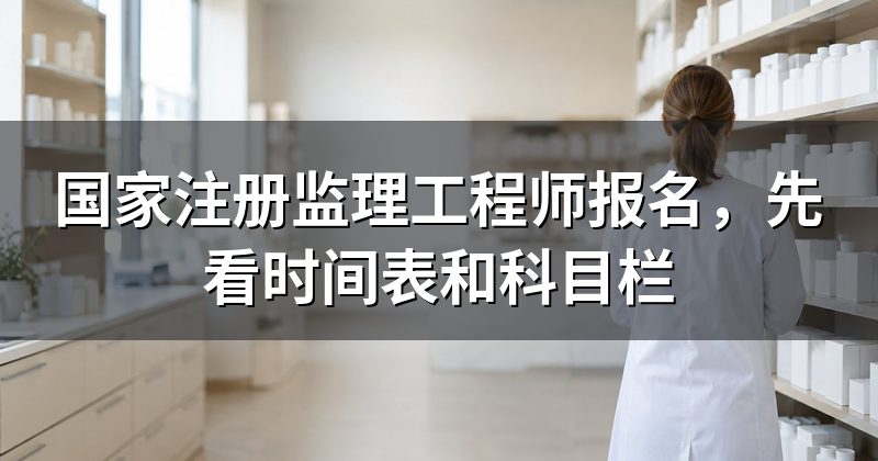 国家注册监理工程师报名,先看时间表和科目栏