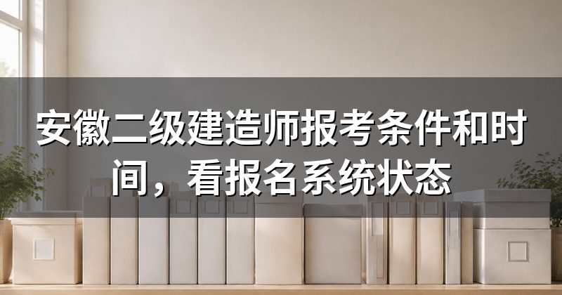 安徽二级建造师报考条件和时间,看报名系统状态