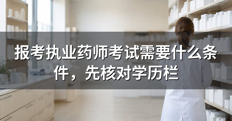 报考执业药师考试需要什么条件，先核对学历栏