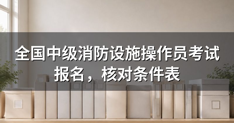 全国中级消防设施操作员考试报名，核对条件表