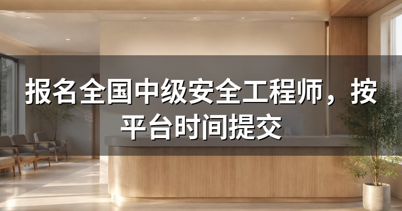 报名全国中级安全工程师,按平台时间提交