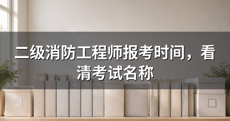 二级消防工程师报考时间，看清考试名称