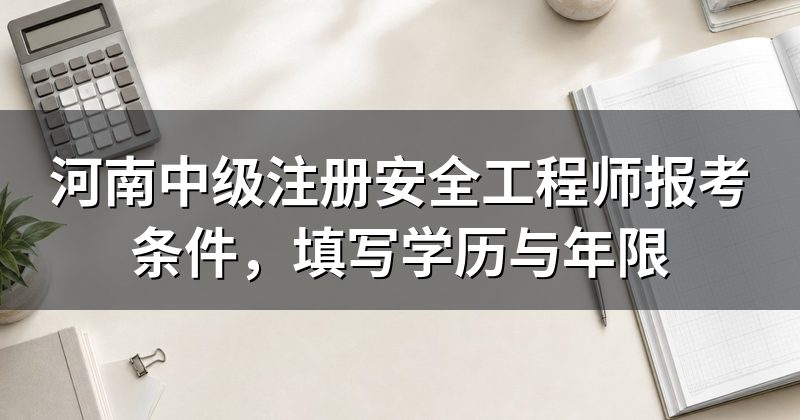 河南中级注册安全工程师报考条件,填写学历与年限