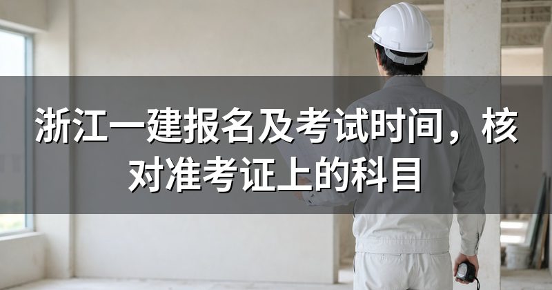 浙江一建报名及考试时间，核对准考证上的科目