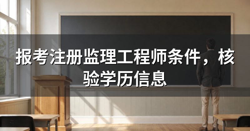 报考注册监理工程师条件,核验学历信息