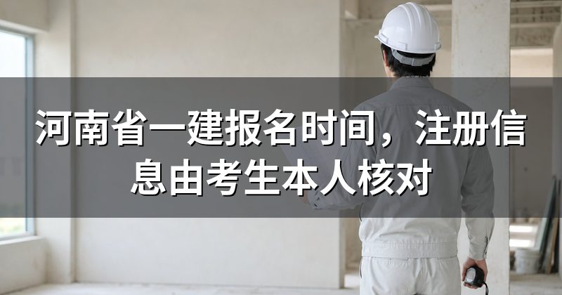 河南省一建报名时间,注册信息由考生本人核对