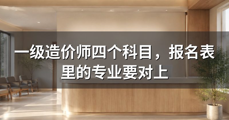 一级造价师四个科目,报名表里的专业要对上