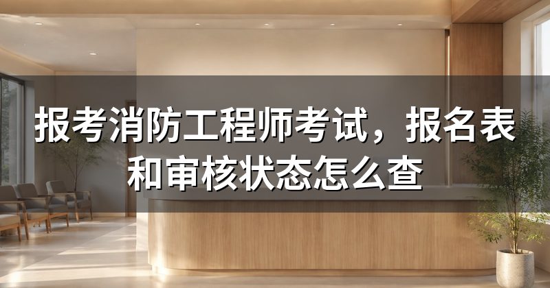 报考消防工程师考试，报名表和审核状态怎么查