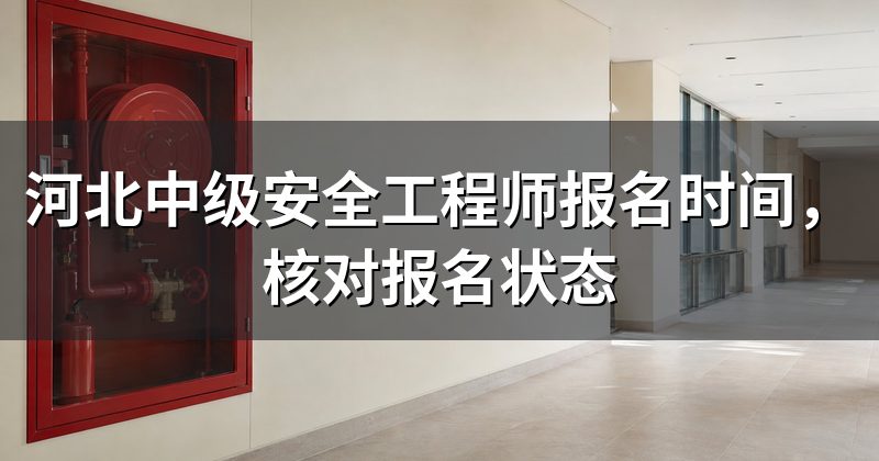 河北中级安全工程师报名时间,核对报名状态