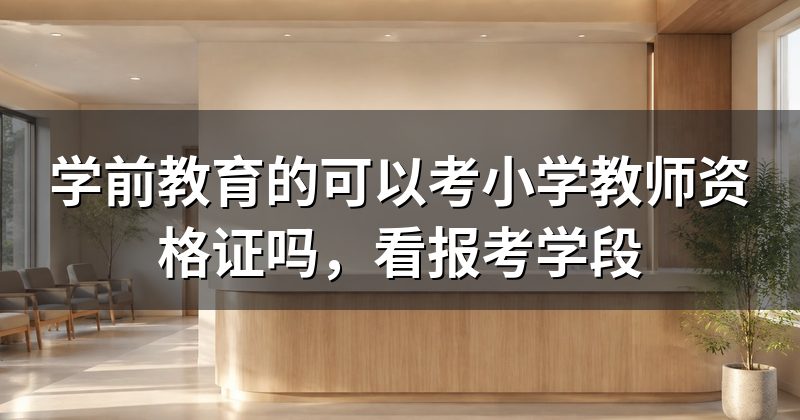 学前教育的可以考小学教师资格证吗,看报考学段