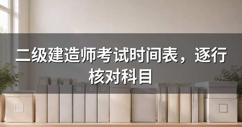 二级建造师考试时间表,逐行核对科目