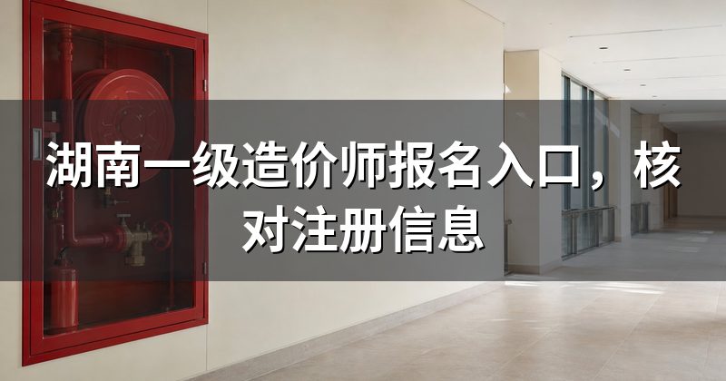湖南一级造价师报名入口,核对注册信息