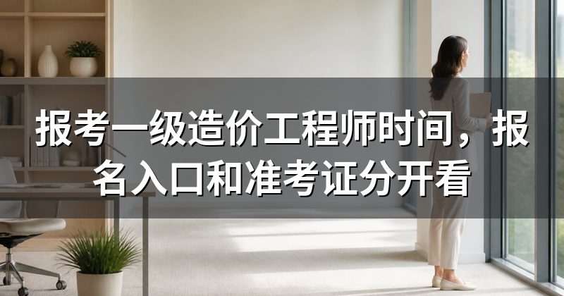 报考一级造价工程师时间,报名入口和准考证分开看