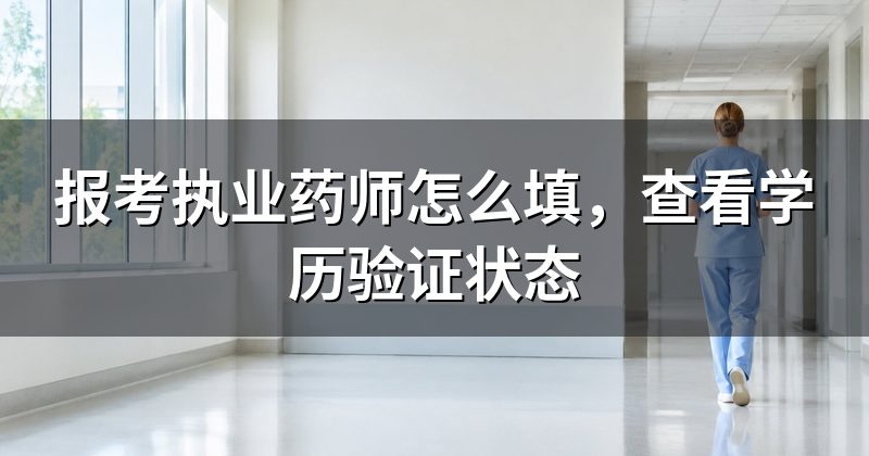 报考执业药师怎么填,查看学历验证状态