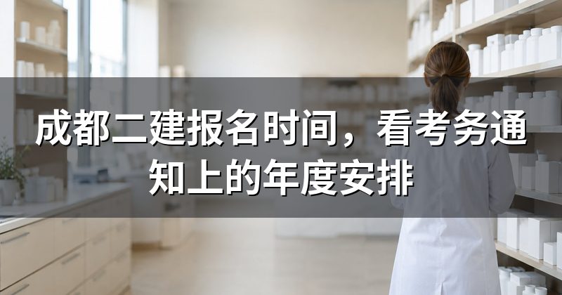 成都二建报名时间，看考务通知上的年度安排