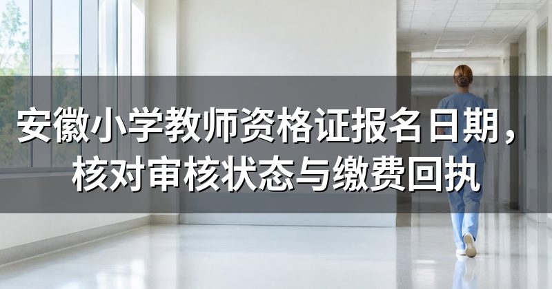 安徽小学教师资格证报名日期，核对审核状态与缴费回执