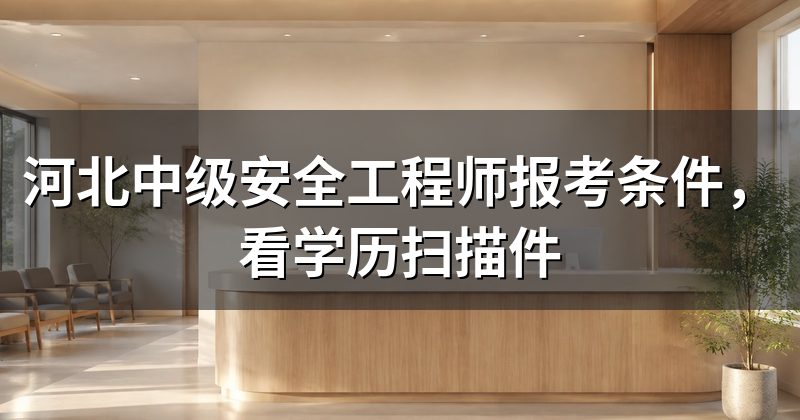 河北中级安全工程师报考条件，看学历扫描件