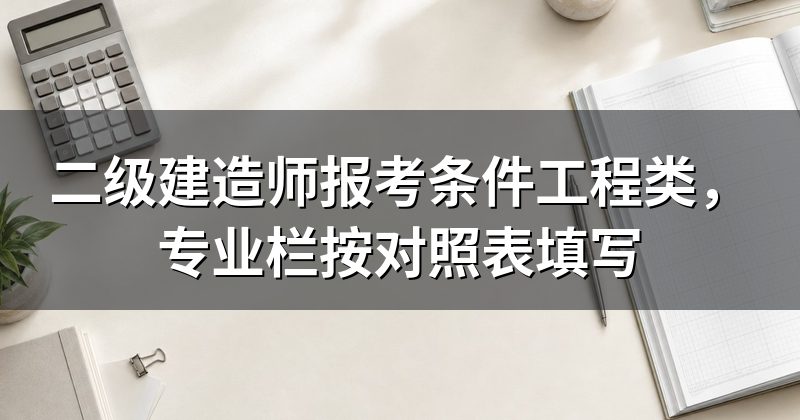 二级建造师报考条件工程类,专业栏按对照表填写
