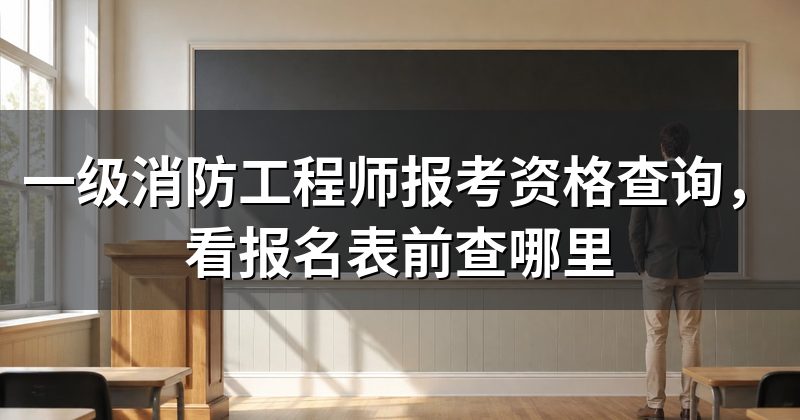 一级消防工程师报考资格查询，看报名表前查哪里