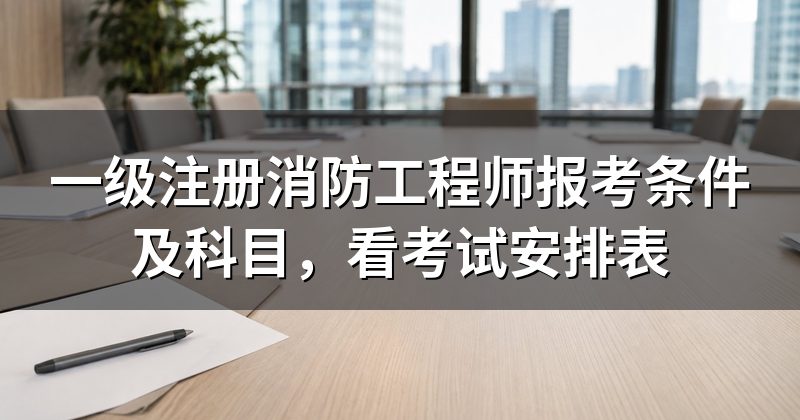 一级注册消防工程师报考条件及科目，看考试安排表