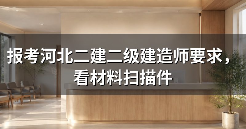 报考河北二建二级建造师要求，看材料扫描件