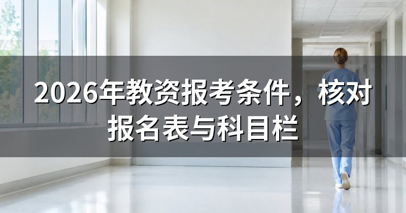 2026年教资报考条件,核对报名表与科目栏