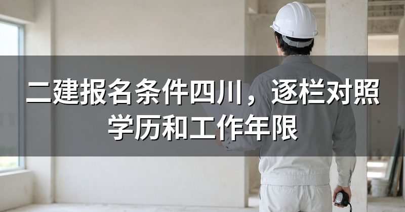 二建报名条件四川,逐栏对照学历和工作年限