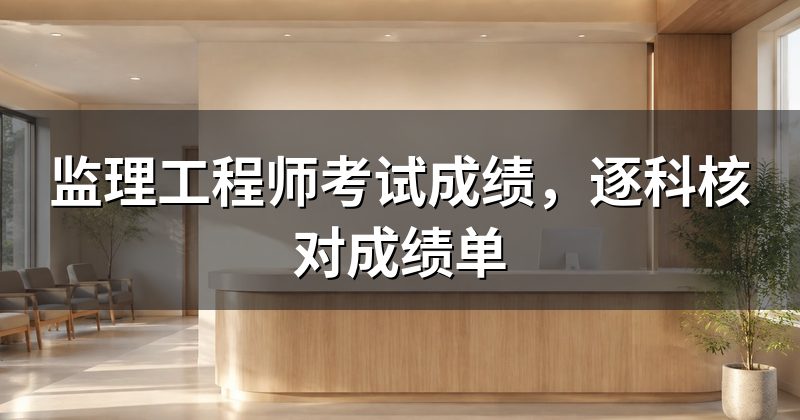 监理工程师考试成绩，逐科核对成绩单