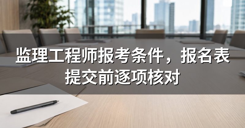 监理工程师报考条件，报名表提交前逐项核对