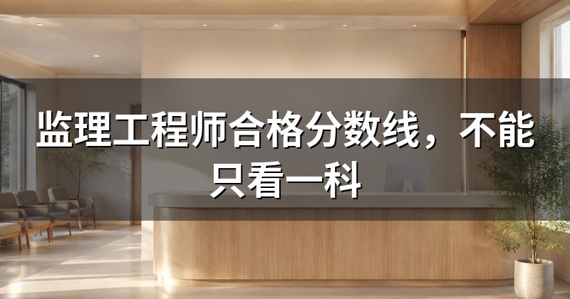 监理工程师合格分数线，不能只看一科