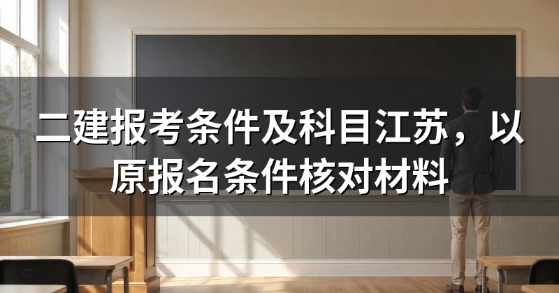 二建报考条件及科目江苏，以原报名条件核对材料