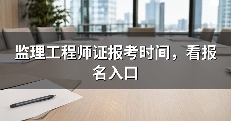 监理工程师证报考时间,看报名入口