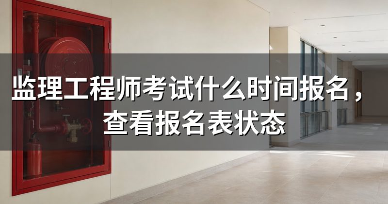 监理工程师考试什么时间报名,查看报名表状态