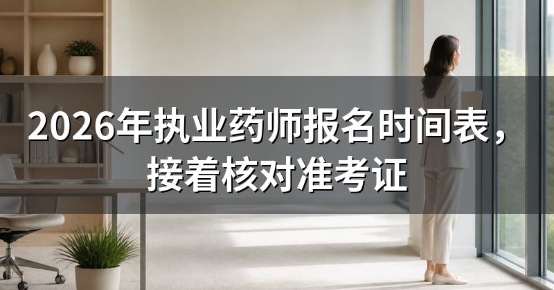 2026年执业药师报名时间表，接着核对准考证